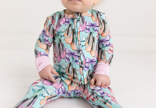 Girl's Bamboo Convertible Footie Romper - Irina (Ballet Shoes) Baby & Toddler Sleepwear