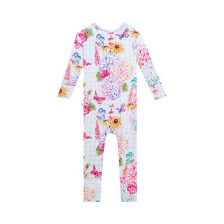 Girl's Bamboo Convertible Footie Romper - Nicolette (Floral) Baby & Toddler Sleepwear