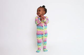 Girl's Bamboo Convertible Footie Romper - Rainbow Butterfly Baby & Toddler Sleepwear