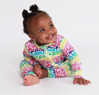 Girl's Bamboo Convertible Footie Romper - Rainbow Butterfly Baby & Toddler Sleepwear
