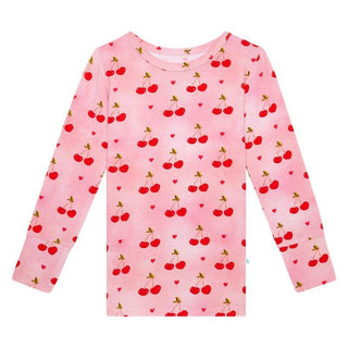 Girl's Bamboo Long Sleeve Pajama Set - Very Cherry Baby & Toddler Sleepwear