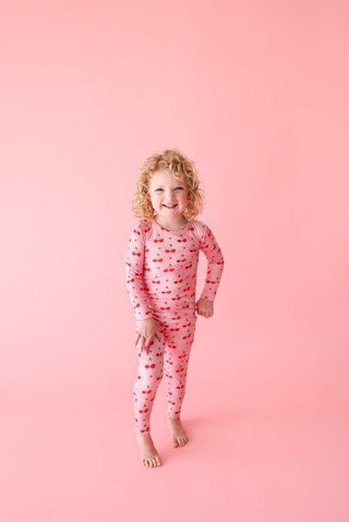 Girl's Bamboo Long Sleeve Pajama Set - Very Cherry Baby & Toddler Sleepwear