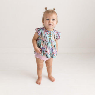 Girl's Bamboo Ruffled Cap Sleeve Henley Peplum Top & Bloomer Outfit Set - Irina (Ballet Shoes) Baby & Toddler Outfits