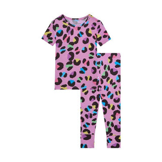 Girl's Bamboo Short Sleeve Pajama Set - Electric Leopard Baby & Toddler Sleepwear