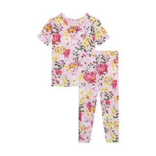 Girl's Bamboo Short Sleeve Pajama Set - Gaia (Floral) Baby & Toddler Sleepwear