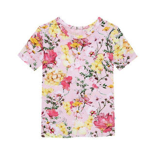 Girl's Bamboo Short Sleeve Pajama Set - Gaia (Floral) Baby & Toddler Sleepwear