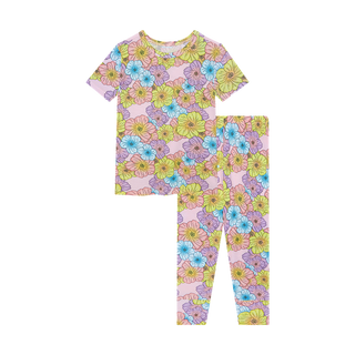 Posh Peanut Girl's Bamboo Short Sleeve Pajama Set - Kourtney (Floral)