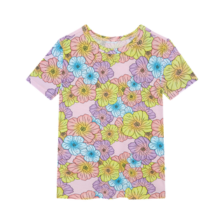 Posh Peanut Girl's Short Sleeve Pajama Set with Shorts - Kourtney (Floral)