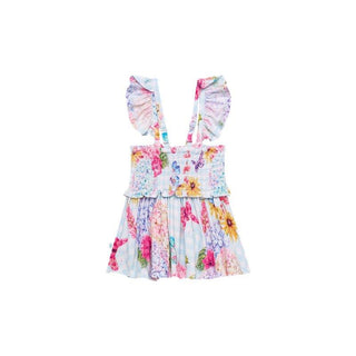 Girl's Bamboo Smocked Flutter Sleeve Babydoll Top & Bloomer Outfit Set - Nicolette (Floral) Baby & Toddler Outfits