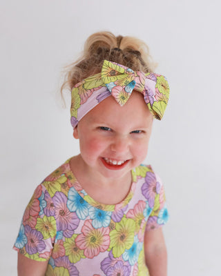 Posh Peanut Infant Bamboo Luxe Headwrap with Bow - Kourtney (Floral)