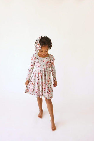 Bamboo Long Sleeve Basic Twirl Dress - Millicent (Floral) Baby & Toddler Dresses