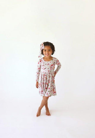 Bamboo Long Sleeve Basic Twirl Dress - Millicent (Floral) Baby & Toddler Dresses