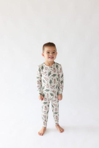 Bamboo Long Sleeve Pajama Set - Beary (Bears) Posh Peanut Size: 6-12 Months
