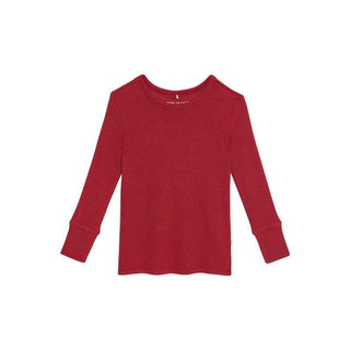 Bamboo Long Sleeve Pajama Set - Crimson Waffle Posh Peanut Size: 12-18 Months