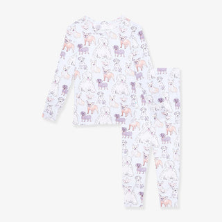 Bamboo Long Sleeve Pajama Set - Gatsby (Dogs) Baby & Toddler Sleepwear Posh Peanut Size: 2T
