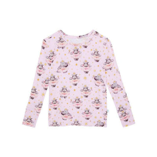 Bamboo Long Sleeve Pajama Set - Philomena (Hippos) Posh Peanut Size: 2T