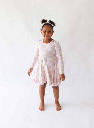 Bamboo Long Sleeve Ruffled Twirl Dress - Ryleigh (Reindeer) Posh Peanut Size: 2T