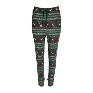 Bamboo Long Sleeve Scoop Neck Top & Jogger Pajama Set - Holiday Fair Isle (Deer) Pajamas