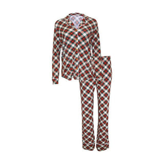 Bamboo Long Sleeve Top & Relaxed Long Pajama Pants Set - Marqui (Plaid) Pajamas