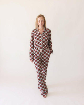 Bamboo Long Sleeve Top & Relaxed Long Pajama Pants Set - Marqui (Plaid) Pajamas