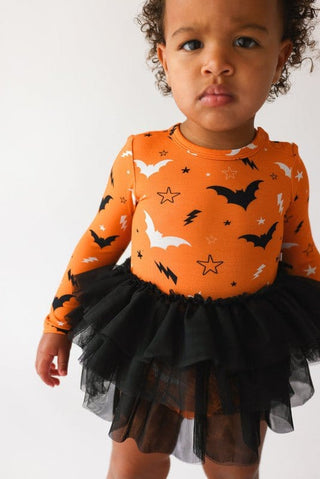 Bamboo Long Sleeve Tulle Skirt Bodysuit - Hendrix (Bats) Baby One-Pieces