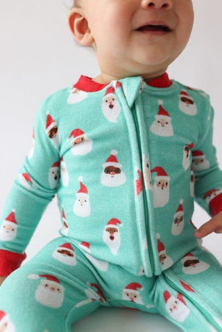Pacci Footie with Zipper - Santa Medley Posh Peanut Size: 0-3 Months