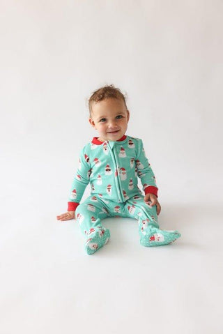 Pacci Footie with Zipper - Santa Medley Posh Peanut Size: 0-3 Months