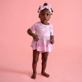 Posh Peanut Bamboo Short Sleeve Peplum Top & Bummies Outfit Set - Lilith (Unicorns) | Baby Riddle