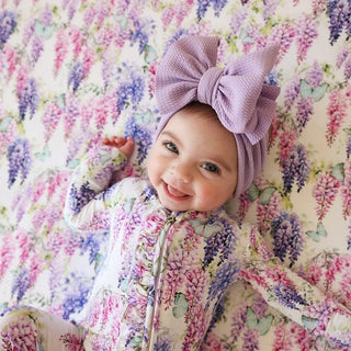 Posh Peanut Bamboo Ruffle Footie with 2-Way Zipper - Laura Jane (Floral) | Baby Riddle
