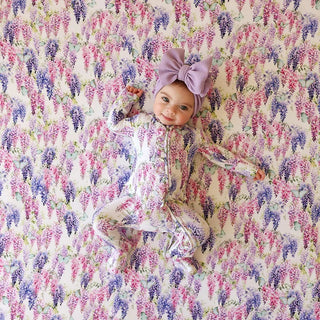 Posh Peanut Bamboo Ruffle Footie with 2-Way Zipper - Laura Jane (Floral) | Baby Riddle