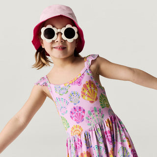 Posh Peanut Bamboo Ruffled Picot Twirl Dress - Catalina (Seashells) | Baby Riddle