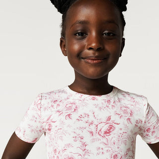 Bamboo Short Sleeve Pajama Set with Shorts - Jolene (Floral) Posh Peanut Size: 2T