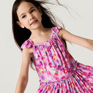 Posh Peanut Bamboo Tiered Dress - Zinnia (Floral) | Baby Riddle