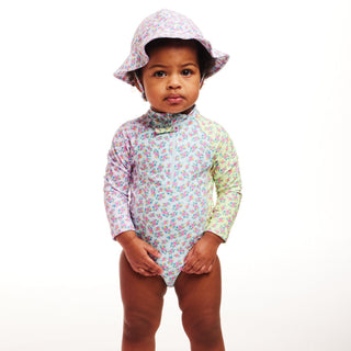 Andy & Evan Long Sleeve Rashguard & Hat Set - Floral | Baby Riddle