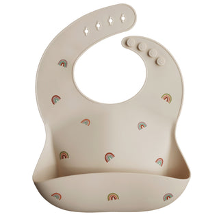 Silicone Baby BibSilicone BibMushieColor: Rainbows