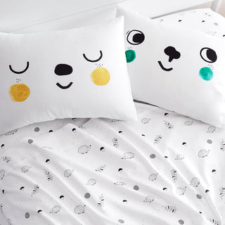 Rookie Humans Pillowcases (Pack of 2), Happy Faces - Standard Size