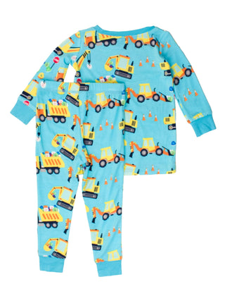 Bamboo Long Sleeve Pajama Set - I Dig You (Trucks) Baby & Toddler Sleepwear RuffleButts + RuggedButts Size: 2T