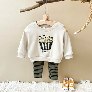 French Fres Stripe Play Set RYAN AND REMI Color: Beige Kid Size: 6-9M