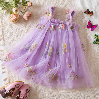 Floral Butterfly Tulle Dress RYAN AND REMI Color: F Kid Size: 9-12M