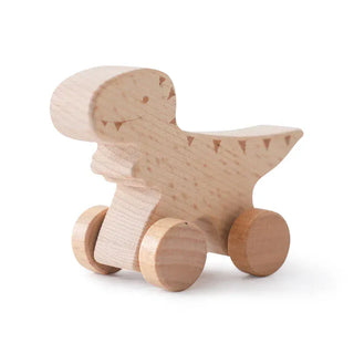 Beech Wooden Dinosaur On Wheels RYAN AND REMI Color: Tyrannosaurus Rex