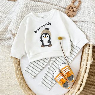 Cute Polar Lounge Set RYAN AND REMI Color: Penguin Kid Size: 6-9M