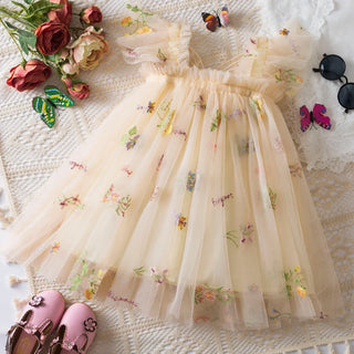 Floral Butterfly Tulle Dress RYAN AND REMI Color: Dark Blue Kid Size: 9-12M