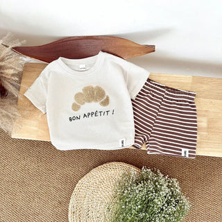 Boys Waffle T-shirts Shorts Set RYAN AND REMI Kid Size: 6-9M