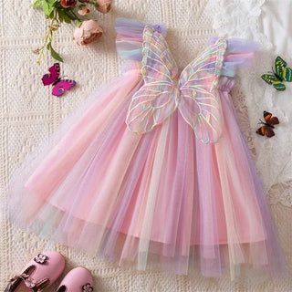 Floral Butterfly Tulle Dress RYAN AND REMI Color: Pink Kid Size: 9-12M