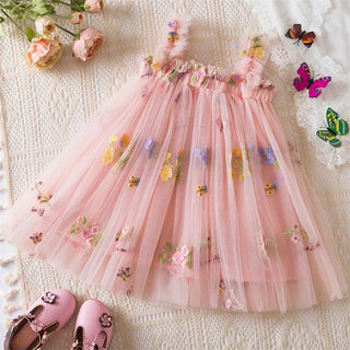 Floral Butterfly Tulle Dress RYAN AND REMI Color: I Kid Size: 9-12M