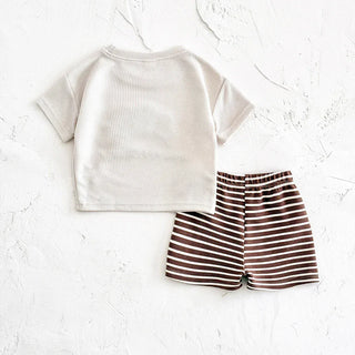 Boys Waffle T-shirts Shorts Set RYAN AND REMI Kid Size: 6-9M