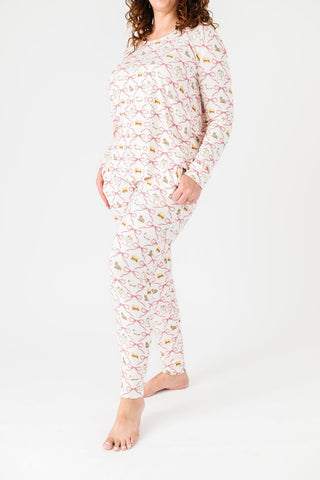 Let Us Adore Him PJ Womens Long Sleeve Jogger Set Bamboo