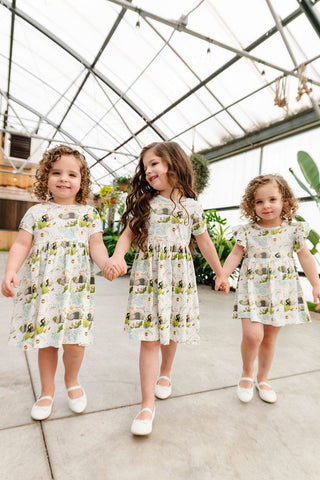 He Is Risen Cotton Short Sleeve Twirl Dress Dress Holy Pals Size: 02