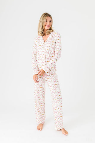 Let Us Adore Him PJ Womens Notch Collar Set Bamboo