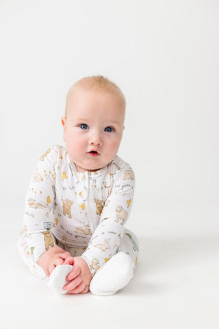 New Birth Bamboo Footie with 2-Way Zipper Onesie Holy Pals Size: NB